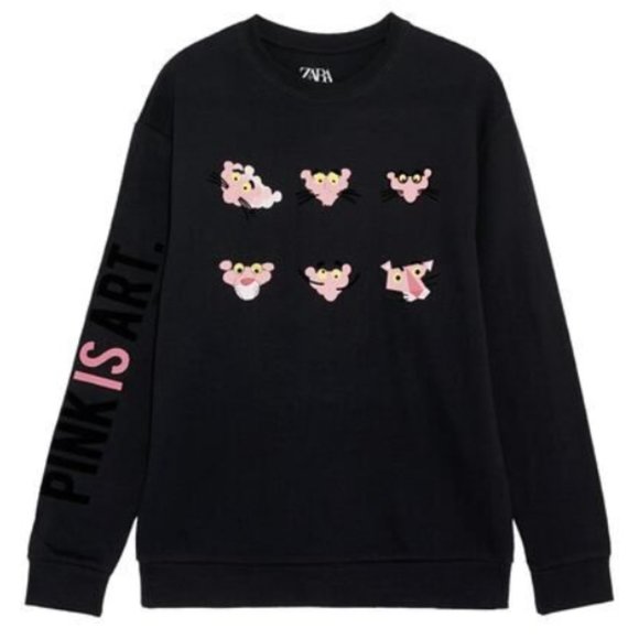 New Zara PINK PANTHER Sweatshirt iuu.org.tr